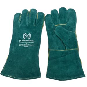 Green Leather Welding Gloves