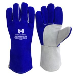 Muskan impex blue and white Mig welding gloves